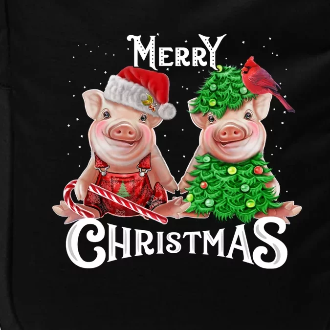 Christmas Pig Lights Santa Hat Pig Lover Gift Impact Tech Backpack