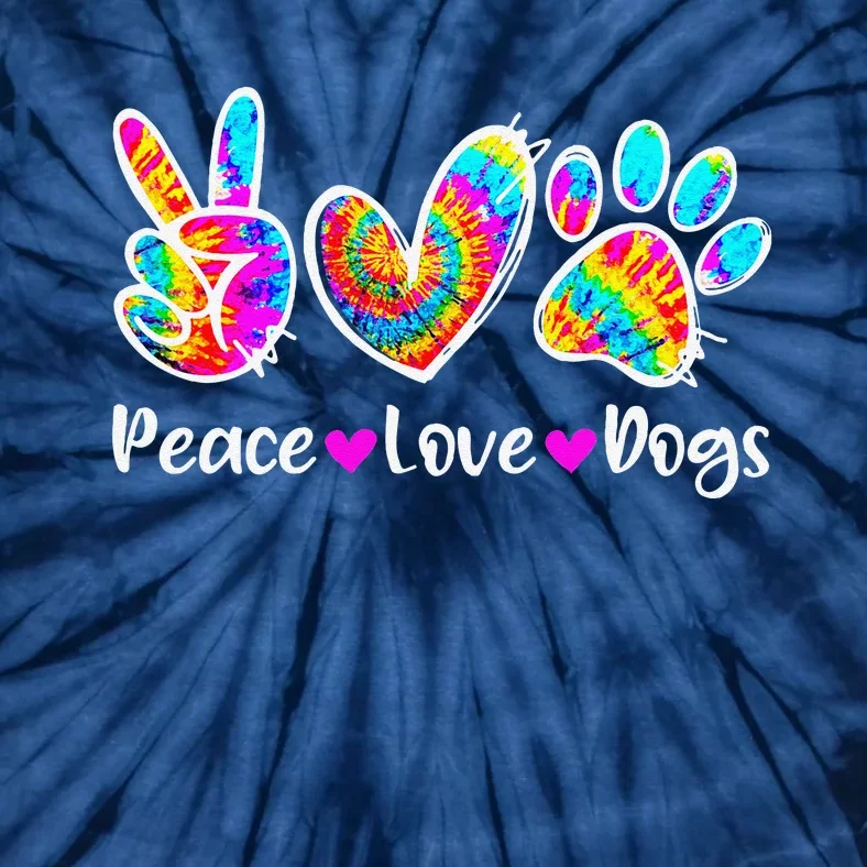 Cute Peace Love Dogs Tie Dye Dog Paw Dog Mom Mothers Day Tie-Dye T-Shirt