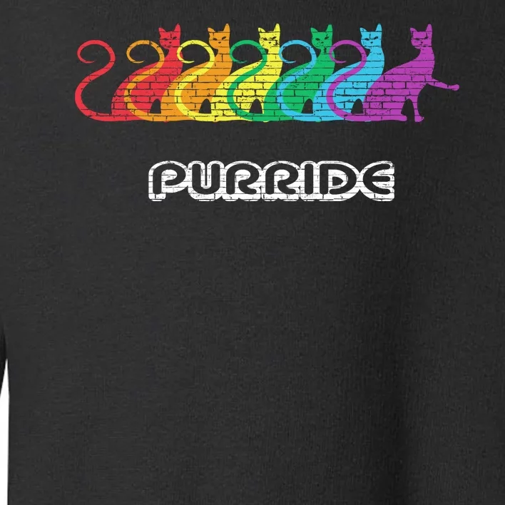 Cool Purride LGBT Cat Sunglasses Kitten Picture Toddler Sweatshirt