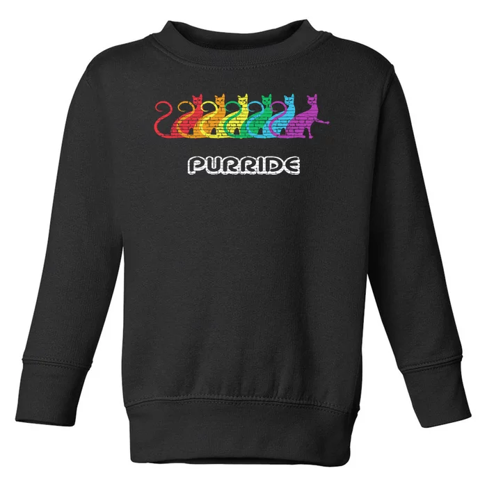 Cool Purride LGBT Cat Sunglasses Kitten Picture Toddler Sweatshirt