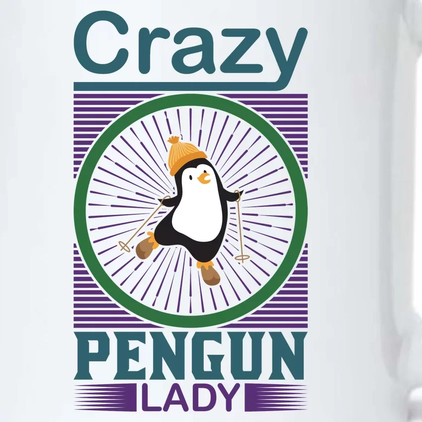 Crazy Penguin Lady Black Color Changing Mug