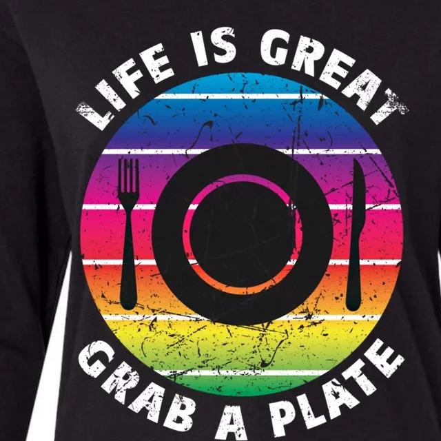 Chef Positivity Life Is Great Cruise Cruising Buffet Foodie Gift Womens Cotton Relaxed Long Sleeve T-Shirt