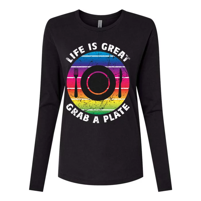 Chef Positivity Life Is Great Cruise Cruising Buffet Foodie Gift Womens Cotton Relaxed Long Sleeve T-Shirt