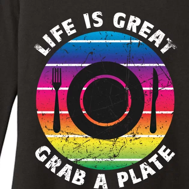 Chef Positivity Life Is Great Cruise Cruising Buffet Foodie Gift Womens CVC Long Sleeve Shirt