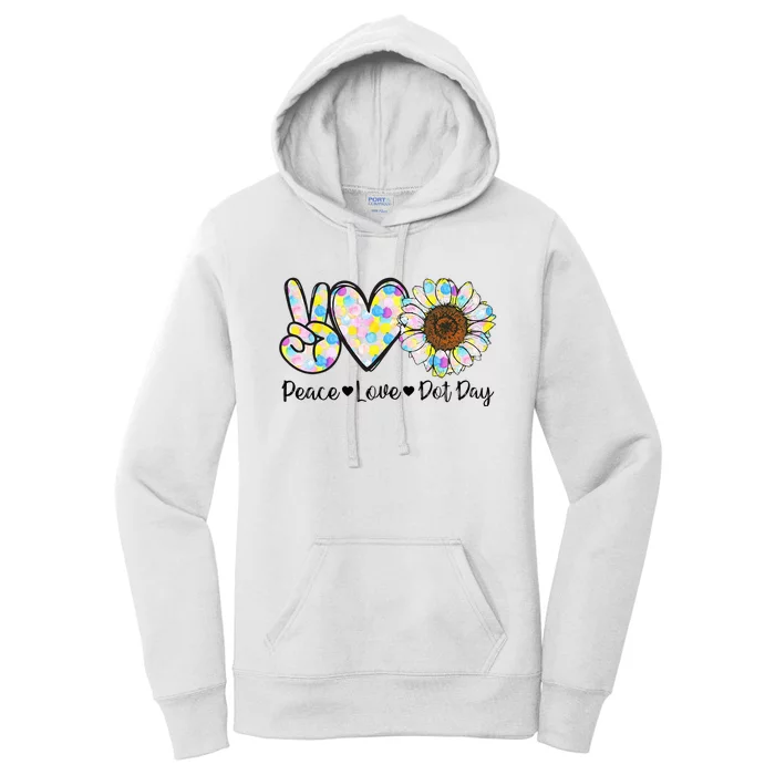 Colorful Peace Love International Dot Day Celebration Women's Pullover Hoodie