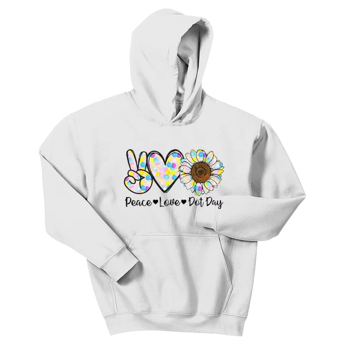 Colorful Peace Love International Dot Day Celebration Kids Hoodie