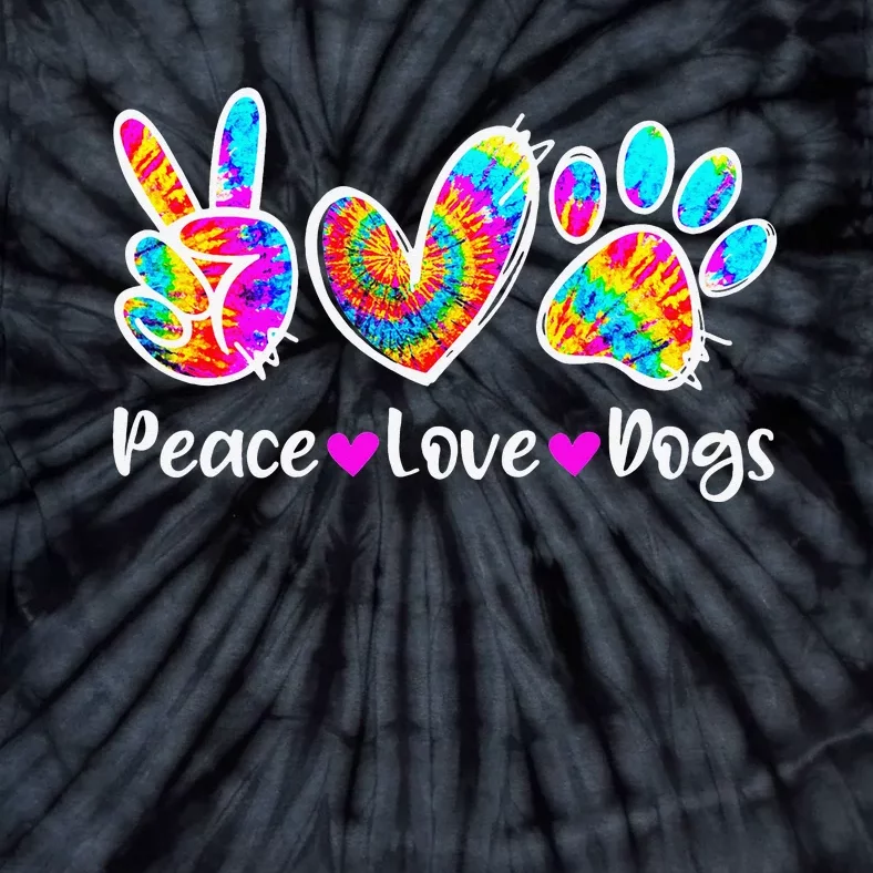 Cute Peace Love Dogs Tie Dye Dog Paw Dog Mom Mothers Day Tie-Dye T-Shirt