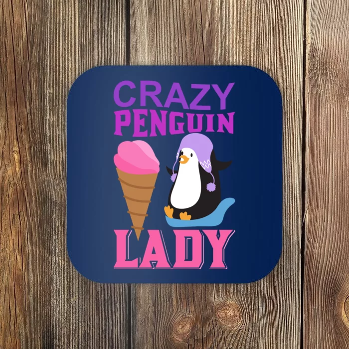 Crazy Penguin Lady Coaster