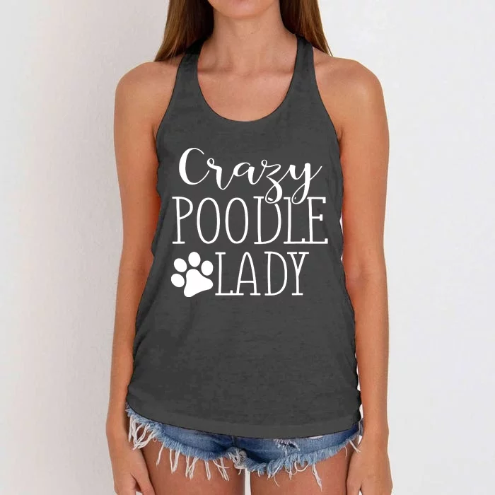 Crazy Poodle Lady Funny Poodle Gift For Poodle Lover Women's Knotted Racerback Tank