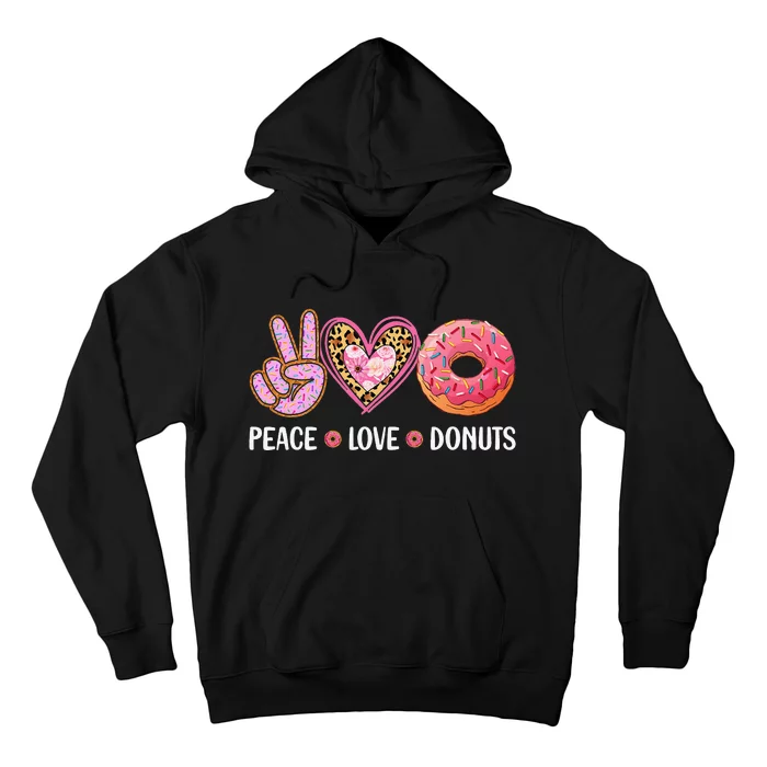 Cute Peace Love Donuts Doughnut Lover Hoodie