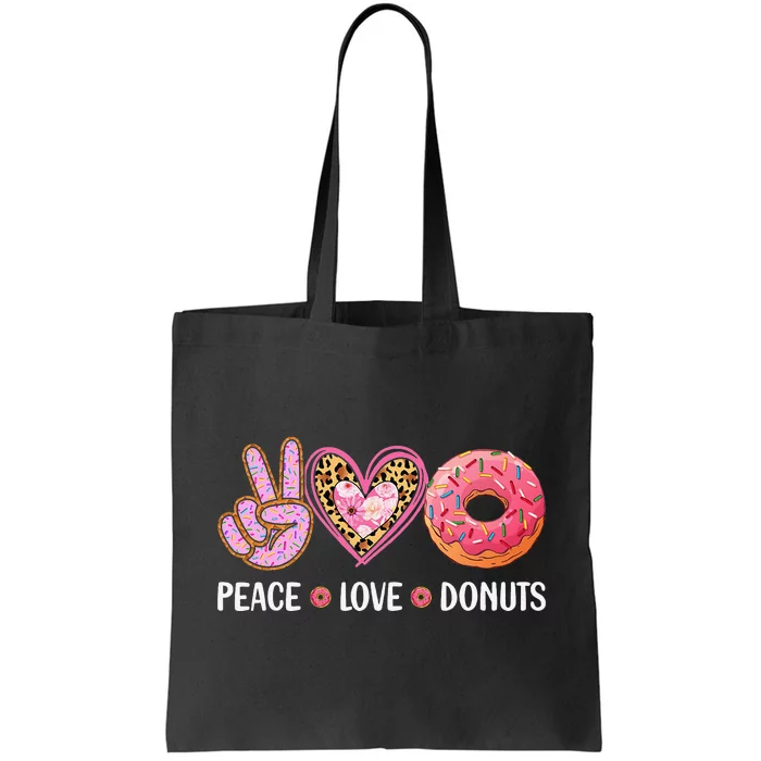 Cute Peace Love Donuts Doughnut Lover Tote Bag