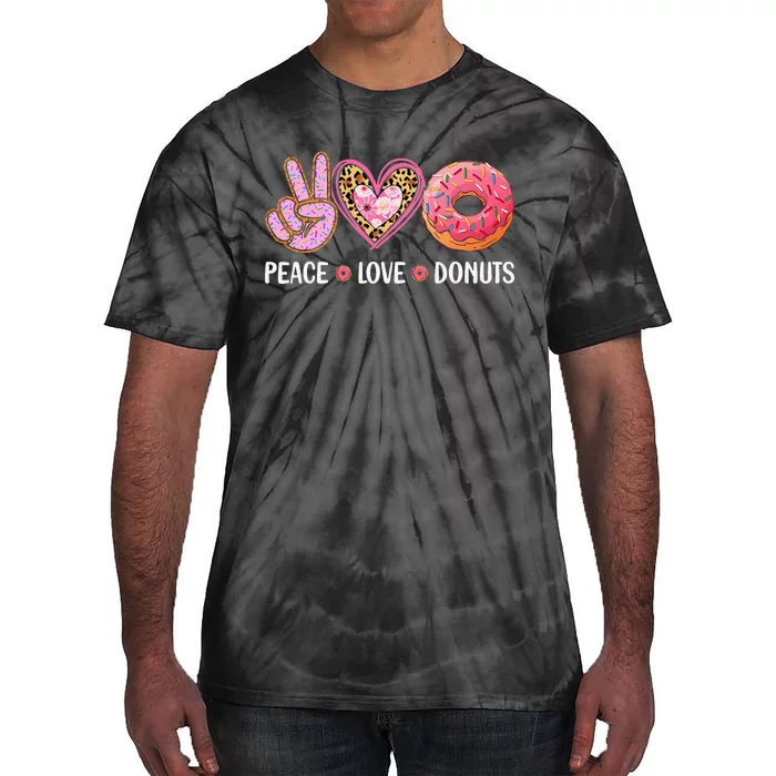 Cute Peace Love Donuts Doughnut Lover Tie-Dye T-Shirt