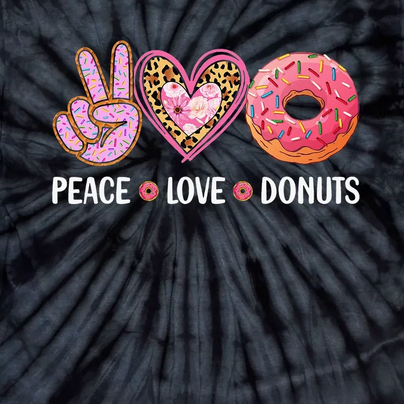 Cute Peace Love Donuts Doughnut Lover Tie-Dye T-Shirt