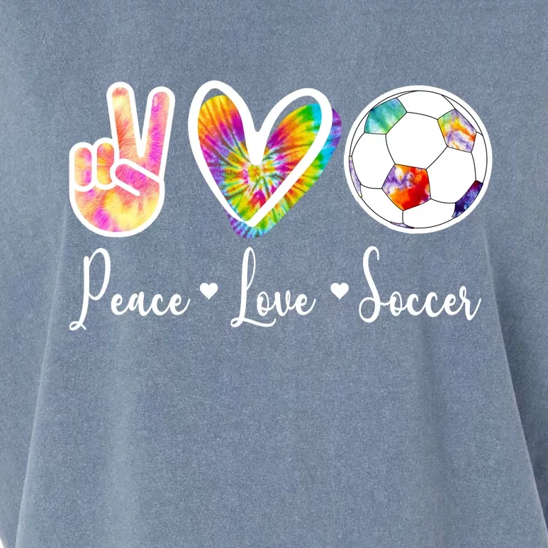 Cute Peace Love Soccer Garment-Dyed Women's Muscle Tee