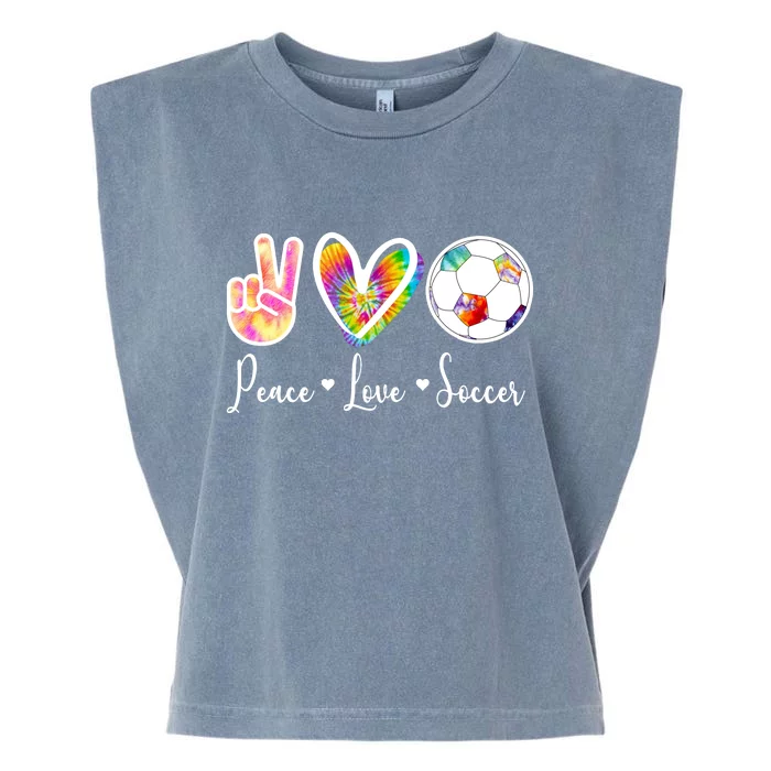 Cute Peace Love Soccer Garment-Dyed Women's Muscle Tee