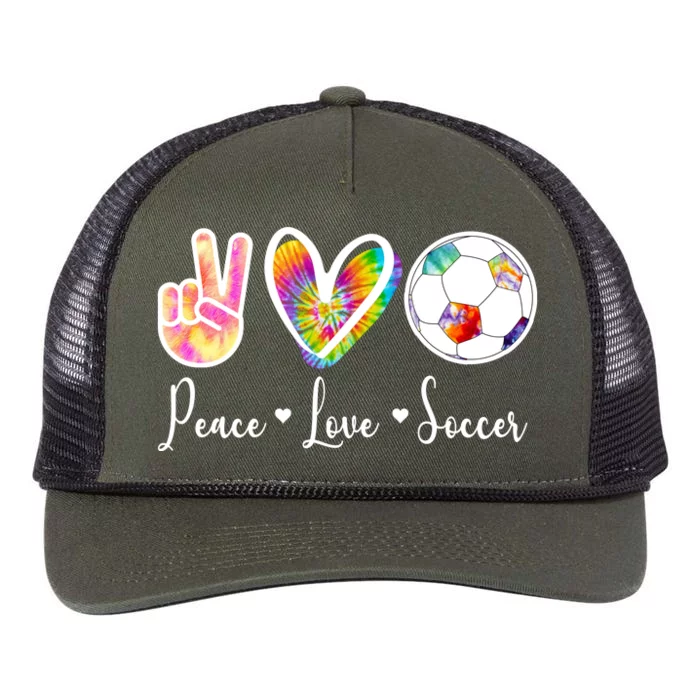 Cute Peace Love Soccer Retro Rope Trucker Hat Cap