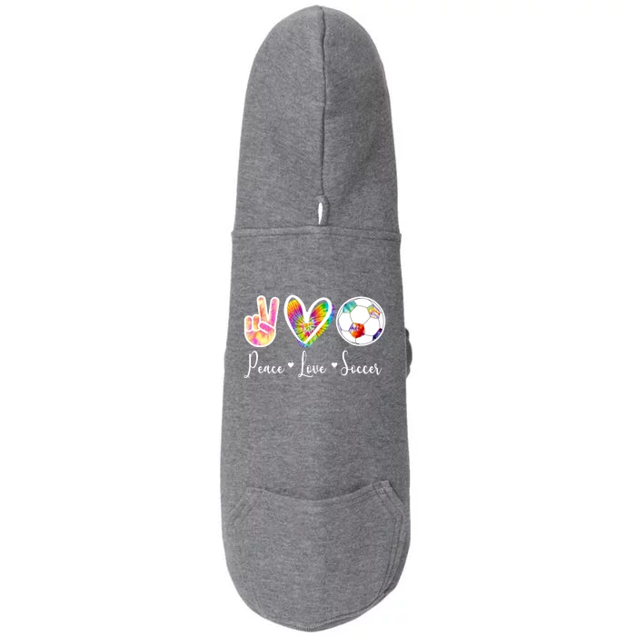 Cute Peace Love Soccer Doggie 3-End Fleece Hoodie