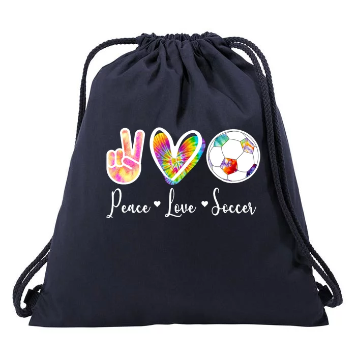 Cute Peace Love Soccer Drawstring Bag