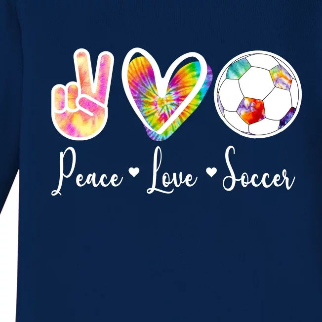 Cute Peace Love Soccer Baby Long Sleeve Bodysuit