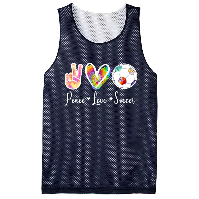 Cute Peace Love Soccer Mesh Reversible Basketball Jersey Tank