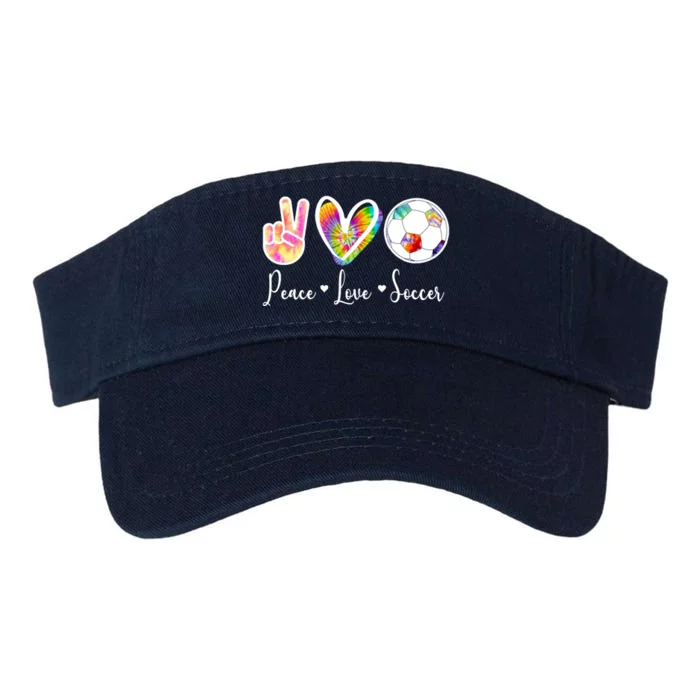 Cute Peace Love Soccer Valucap Bio-Washed Visor