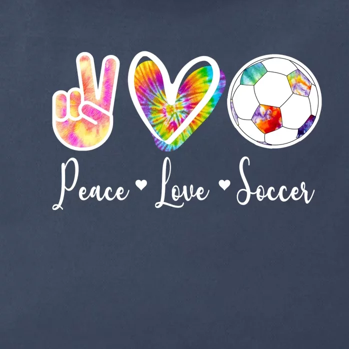 Cute Peace Love Soccer Zip Tote Bag