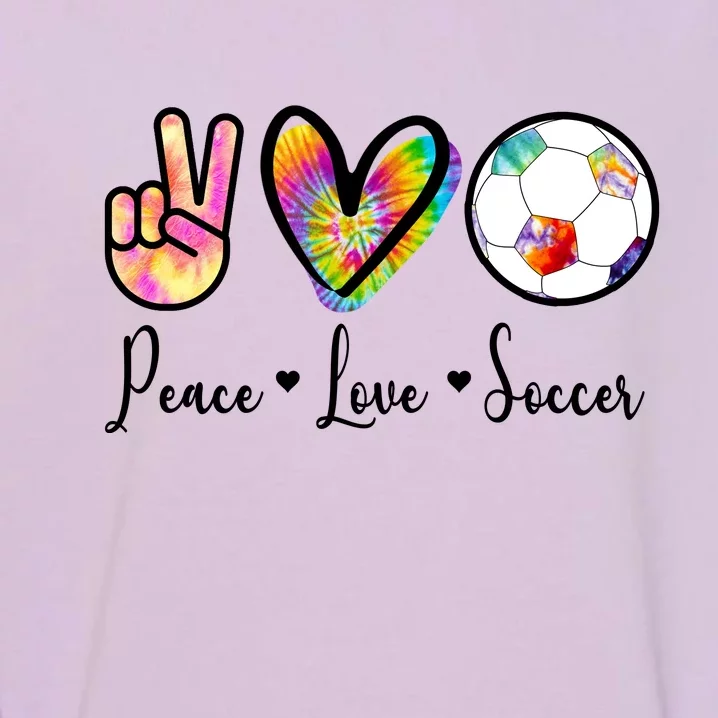 Cute Peace Love Soccer Garment-Dyed Sweatshirt