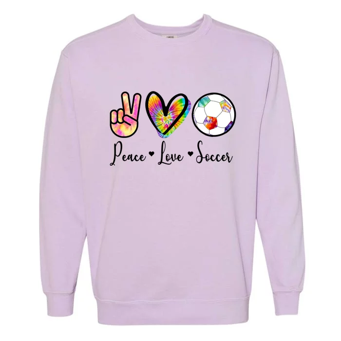 Cute Peace Love Soccer Garment-Dyed Sweatshirt