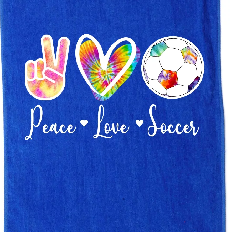 Cute Peace Love Soccer Platinum Collection Golf Towel