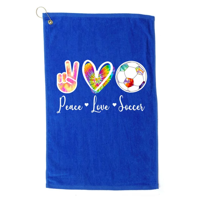 Cute Peace Love Soccer Platinum Collection Golf Towel