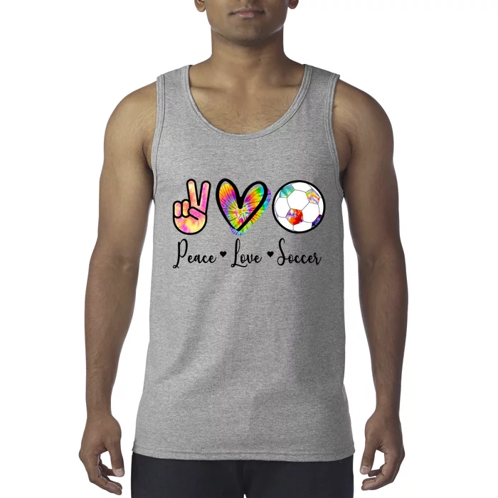 Cute Peace Love Soccer Tank Top