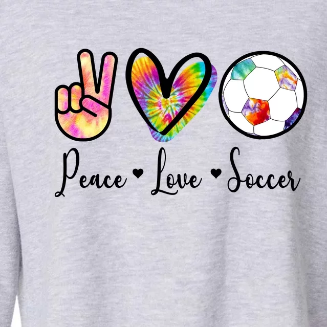 Cute Peace Love Soccer Cropped Pullover Crew