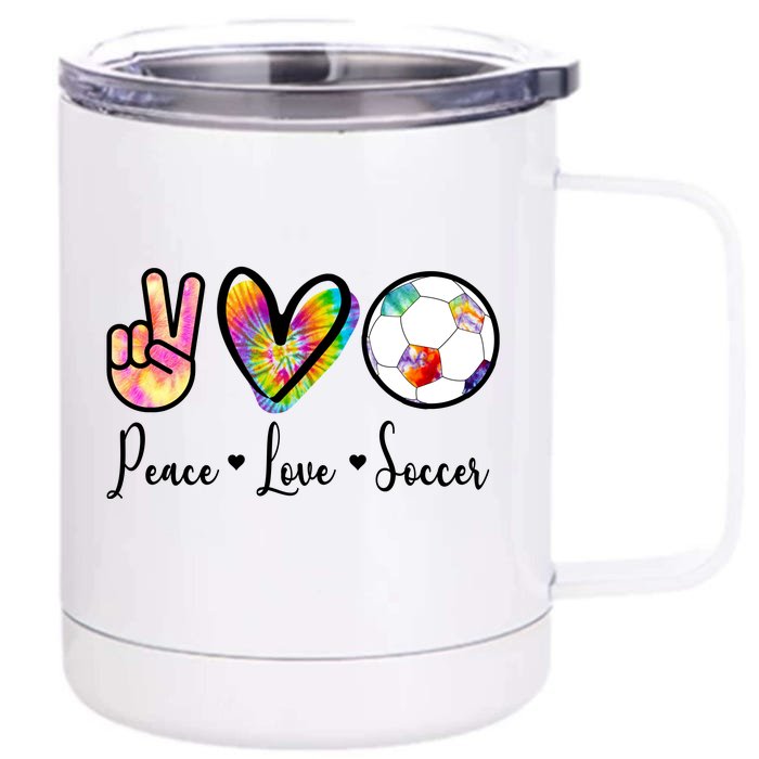 Cute Peace Love Soccer Front & Back 12oz Stainless Steel Tumbler Cup