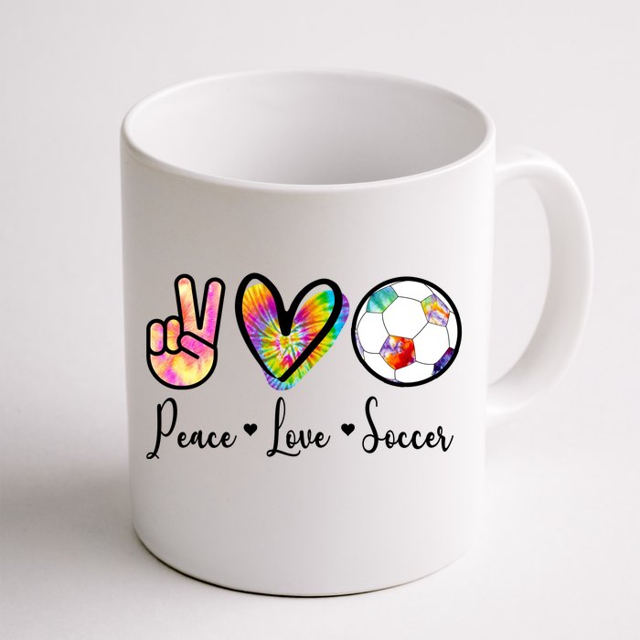 Cute Peace Love Soccer Front & Back Coffee Mug