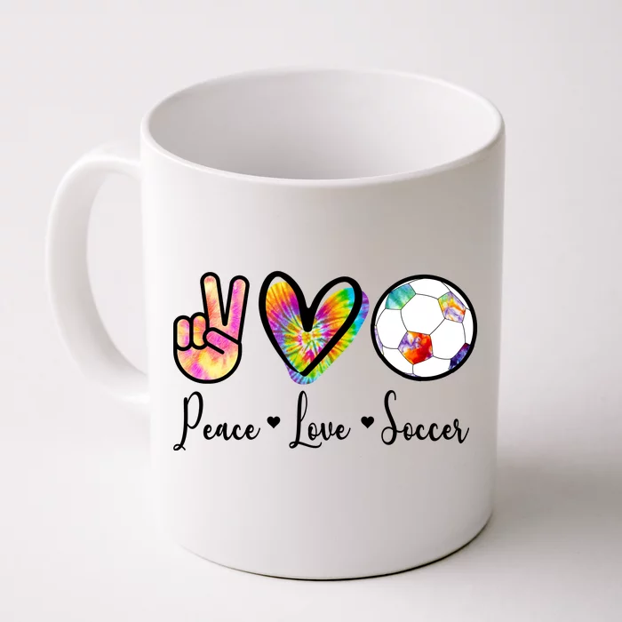 Cute Peace Love Soccer Front & Back Coffee Mug