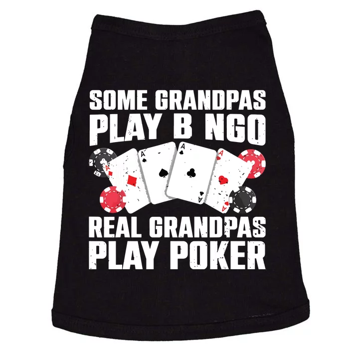 Cool Poker Lover Art For Grandpa Casino Card Gambling Doggie Tank