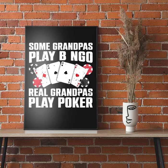 Cool Poker Lover Art For Grandpa Casino Card Gambling Poster