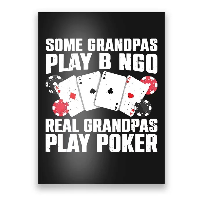 Cool Poker Lover Art For Grandpa Casino Card Gambling Poster