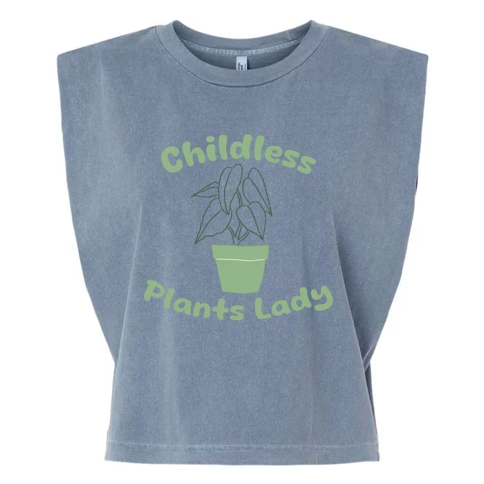 Childless Plant Lady Funny Garden Art For Women Plant Lover Garment-Dyed Women's Muscle Tee