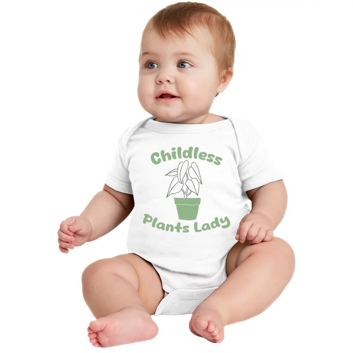 Childless Plant Lady Funny Garden Art For Women Plant Lover Baby Bodysuit