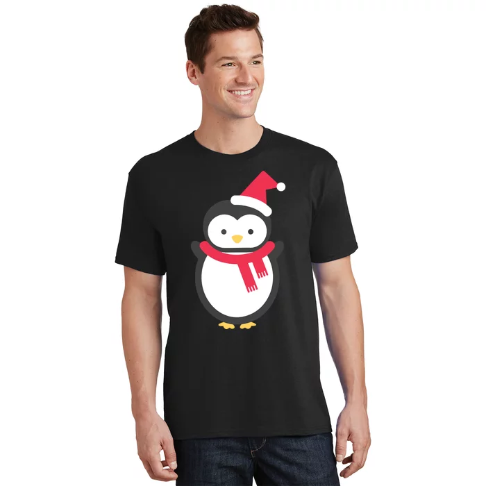 Cute Penguin Lover Gift Santa Penguin Christmas T-Shirt