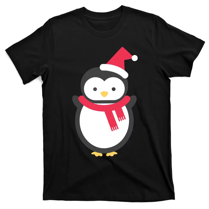 Cute Penguin Lover Gift Santa Penguin Christmas T-Shirt