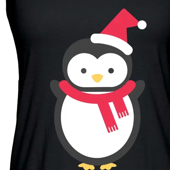 Cute Penguin Lover Gift Santa Penguin Christmas Ladies Essential Flowy Tank