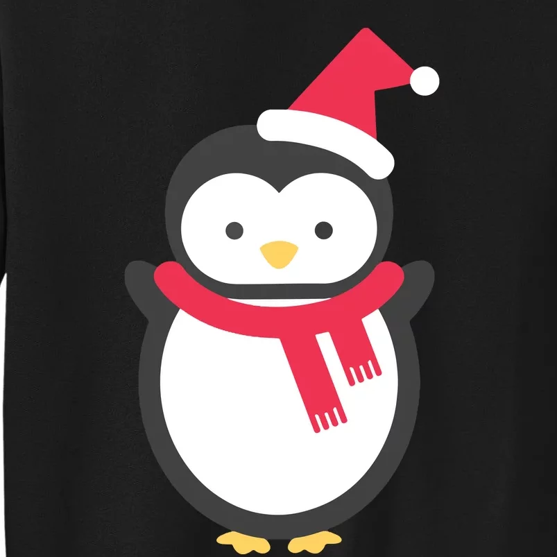 Cute Penguin Lover Gift Santa Penguin Christmas Tall Sweatshirt