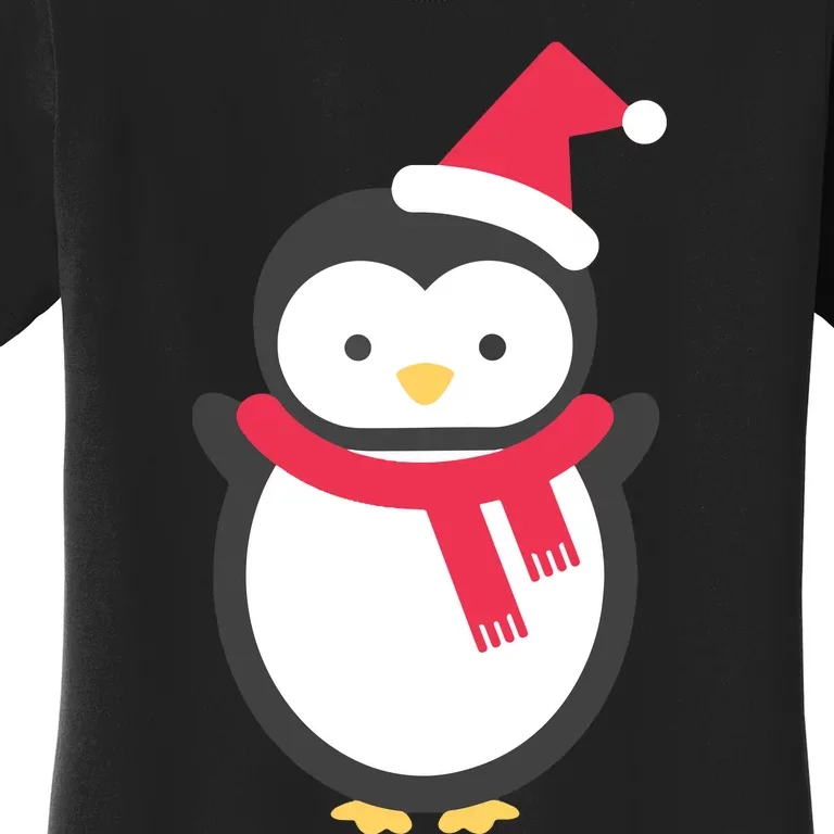 Cute Penguin Lover Gift Santa Penguin Christmas Women's T-Shirt