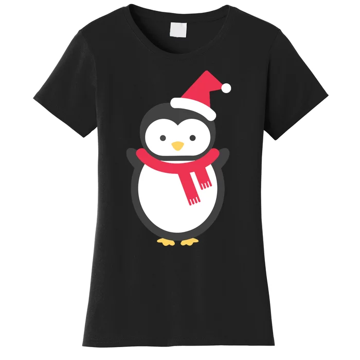 Cute Penguin Lover Gift Santa Penguin Christmas Women's T-Shirt