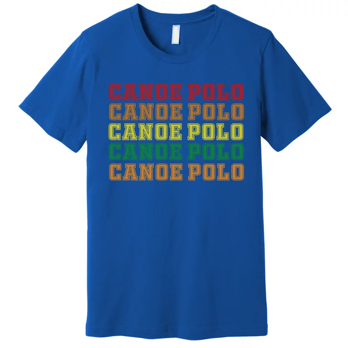 Canoe Polo Lettering Costume Love Water Sports Gift Premium T-Shirt