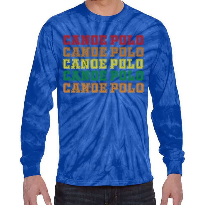 Canoe Polo Lettering Costume Love Water Sports Gift Tie-Dye Long Sleeve Shirt