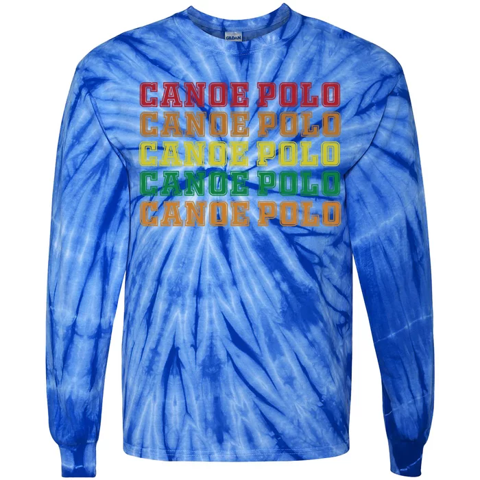 Canoe Polo Lettering Costume Love Water Sports Gift Tie-Dye Long Sleeve Shirt