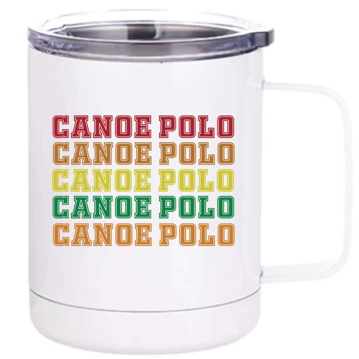 Canoe Polo Lettering Costume Love Water Sports Gift Front & Back 12oz Stainless Steel Tumbler Cup